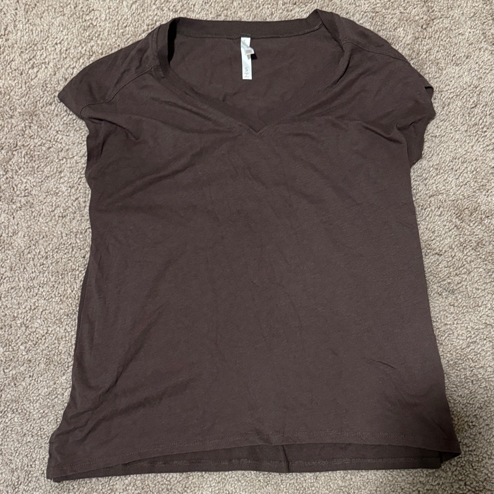 Brown V-Neck Women's Tee